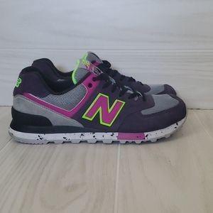 New Balance 574 Classic Green and Purple Sneaker